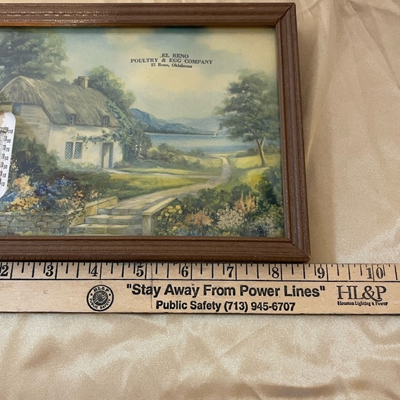 Rustic Brown Framed Cottage Scene with Thermometer - Picture 3 of 5